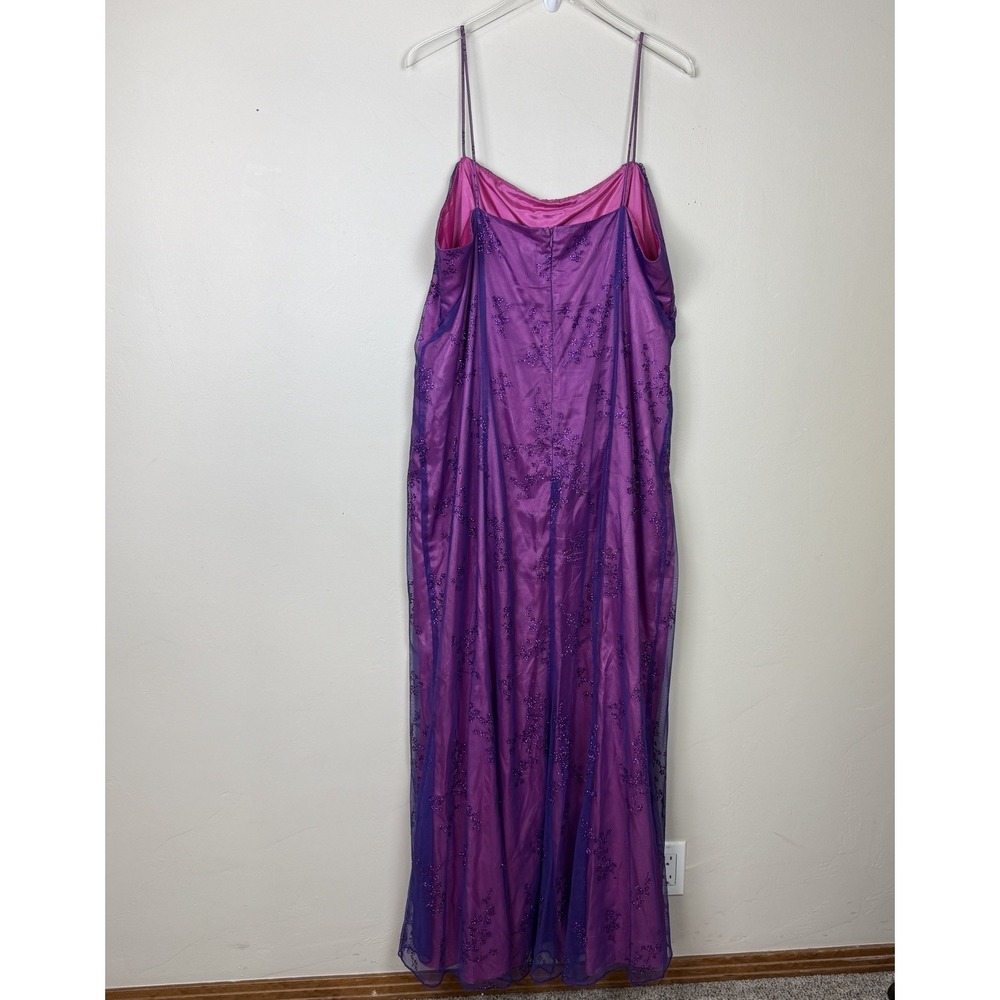 Vtg Zum Zum Purple Glitter Formal Dress Y2K Fairy Prom HoCo 2XL Sheer READ - Picture 3 of 13